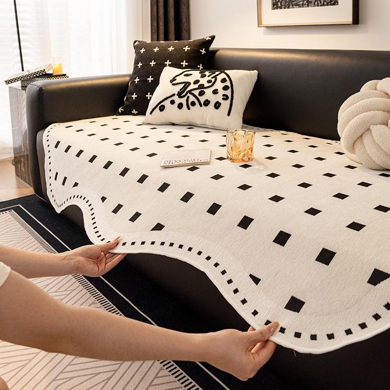 Special Special-Shaped Sofa Cushion For Leather Sofa, Universal In All Seasons New Fixed Non-Slip Sofa Cover Cloth Cover Towel