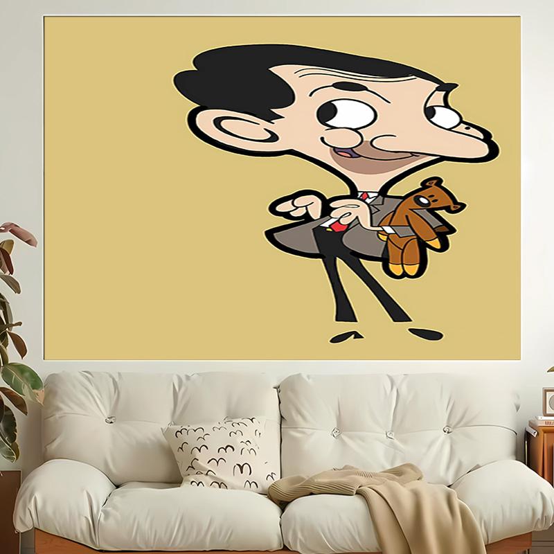 1pc Mr. Bean Tapestry, Living Room, Bedroom, Office, Party Decor, Ideal Festive Gift