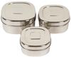 3 шт. Набор для хранения металлических вложенных канистр - Стальные контейнеры - Герметичный, непротекаемый ящик для хранения продуктов питания многоразового использования