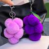 Real Rex Rabbit Hair Small Grape Bag Pendant Ins Internet Celebrity Cute Pom-pom Car Keychain Pendant Accessories Female