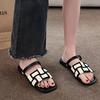 2025 Spring and Summer New Fairy Style Flat Sandals with Skirt Temperament New Versatile Sandals
