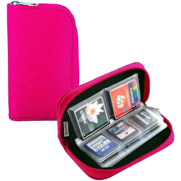 Memory Card Case - Carrying Case Suitable for Micro SD, Mini SD and 4X CF, Card Holder Bag Wallet for Media Storage Organization (Blue)