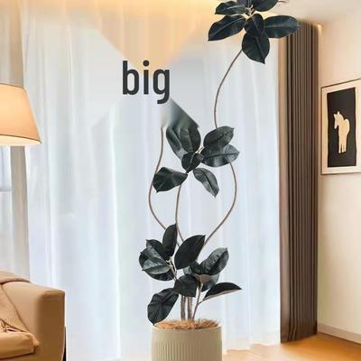 Роскошное искусственное дерево Фикус Эластика Черное Золото: Комнатное украшение и напольное украшение