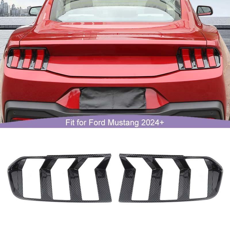 Автомобильные задние фонари, декоративные крышки, ABS-украшения для Ford Mustang 2024, внешние аксессуары, углеродное волокно, черный цвет