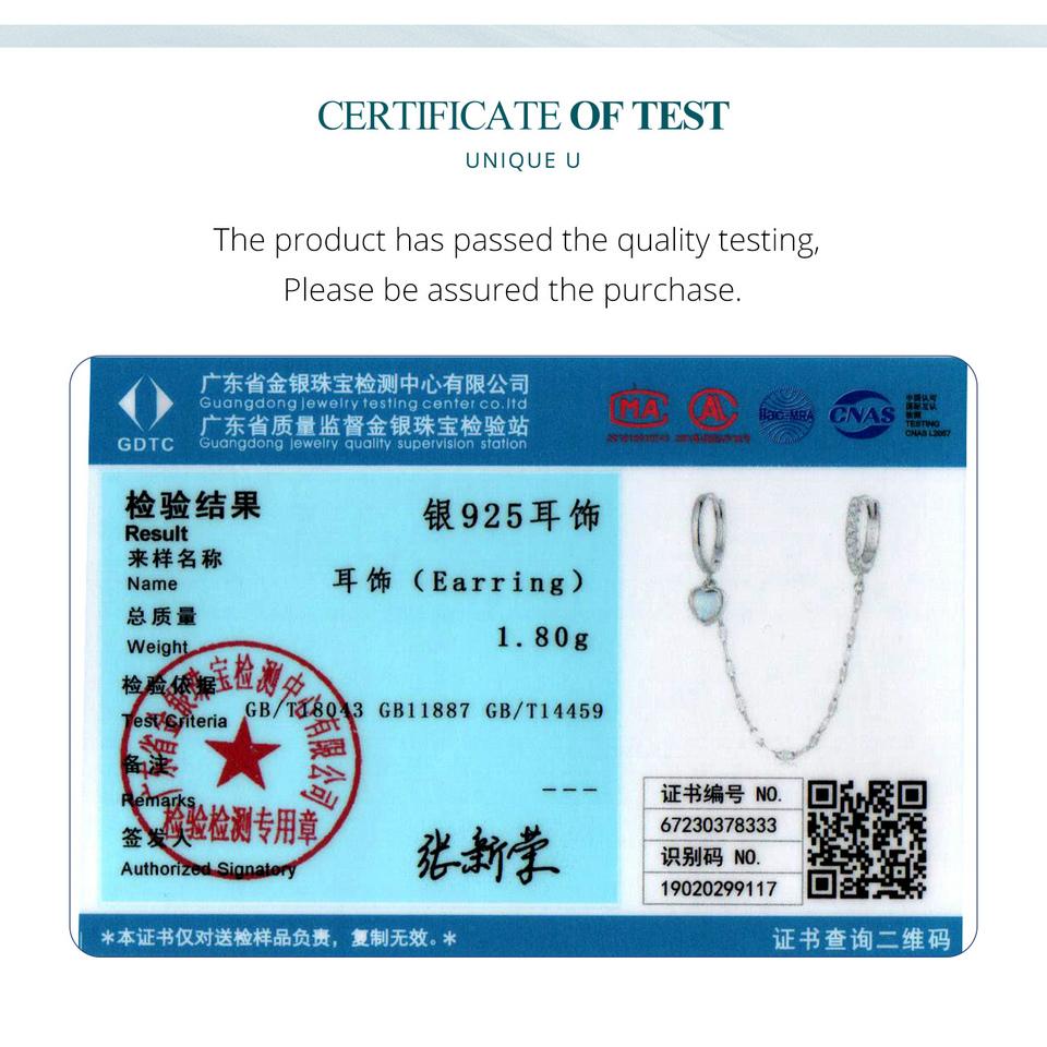 BAMOER 925 Sterling Silver One Piece Heart Moonstone Double Circles Ear Buckle Long Tassel Hoop Earrings for Women Birthday Gift