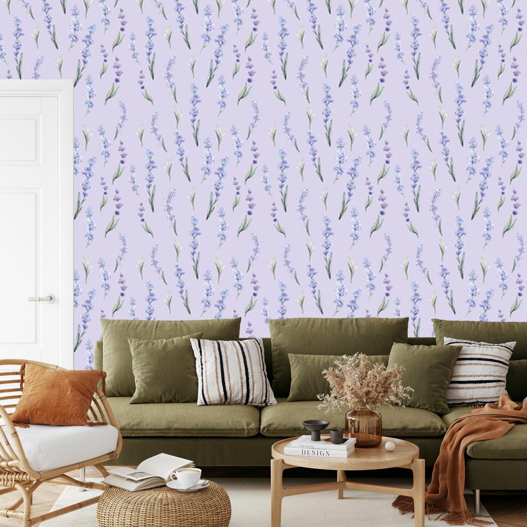 Lavender Nature Wallpaper for Living Room and Bedroom 50x1000