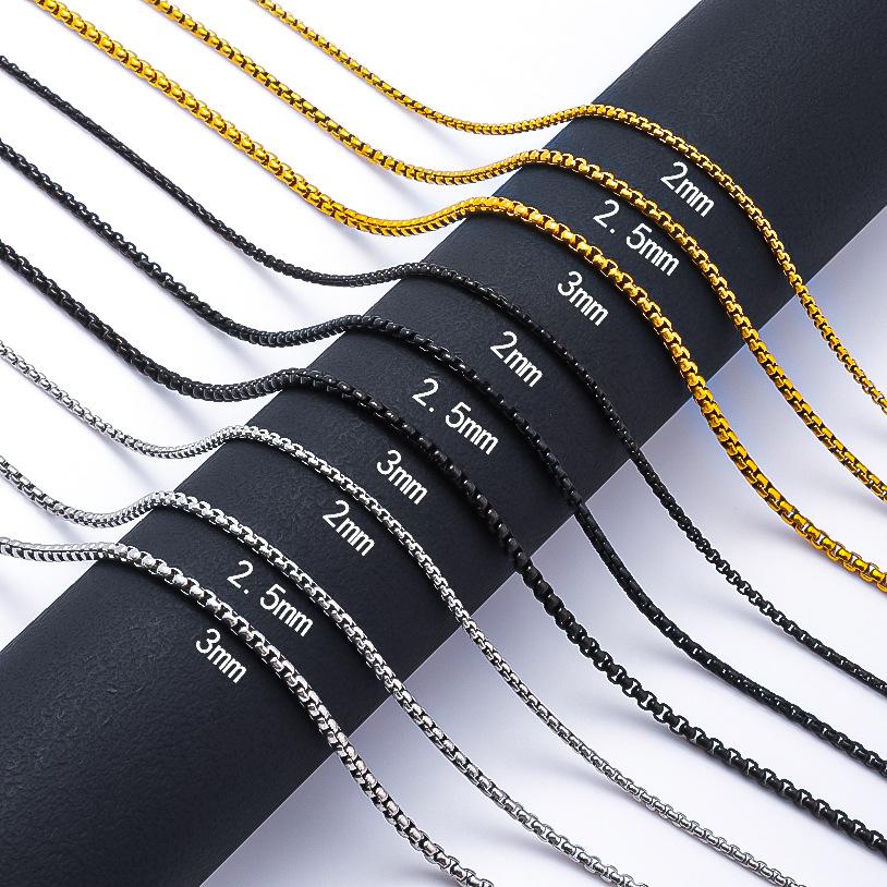 Ожерелье из квадратного жемчуга из нержавеющей стали, женская мода, простая цепочка, ювелирные изделия своими руками с цепочкой, мужское ожерелье из титановой стали