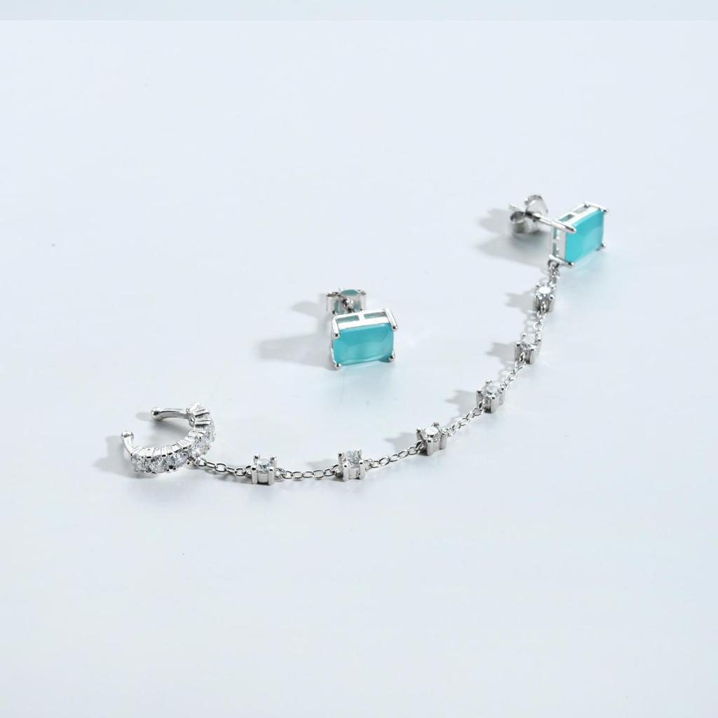 ANDYWEN Серьги-гвоздики из стерлингового серебра 925 пробы с турмалином и цирконием, длинная цепочка, длинные серьги с цирконием, роскошные ювелирные украшения, подарок