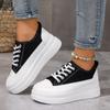 Black White Platform Sneaker Women Brand Designer Lace Up Skateboard Shoes Woman Autumn Thick Bottom Vulcanized Shoes Mujer