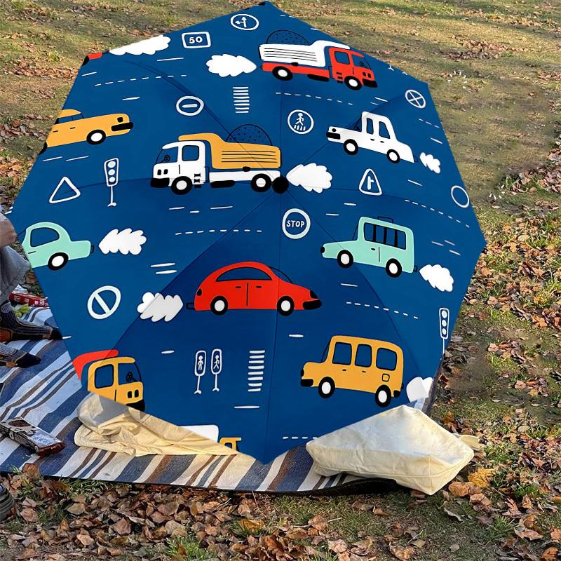 1PC Car Traffic Umbrella-8-Rib Reinforced, Automatic Open, Lightweight & Durable, Cute Fashion Accessory for Outdoor-T399