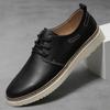 FashionGenuine Leather Men Shoes Outdoor Black White Casual Shoes Lace Up Mens Sneakers Italian Breathable Tenis Flats Shoes Men