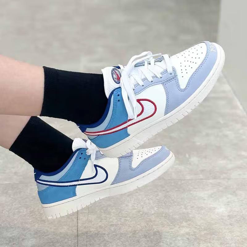 Nike Dunk Low GS Armory Blue Red Mesh Kids Sneakers Sail Light-Armory-Blue White HF5742-111