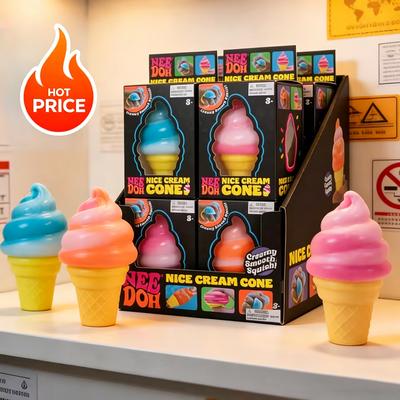Новый цветной антистресс-игрушка Nee-Doh Nice Cream Cone в форме мороженого, сенсорная игрушка-фиджет для снятия стресса, улучшения концентрации, для взрослых и детей