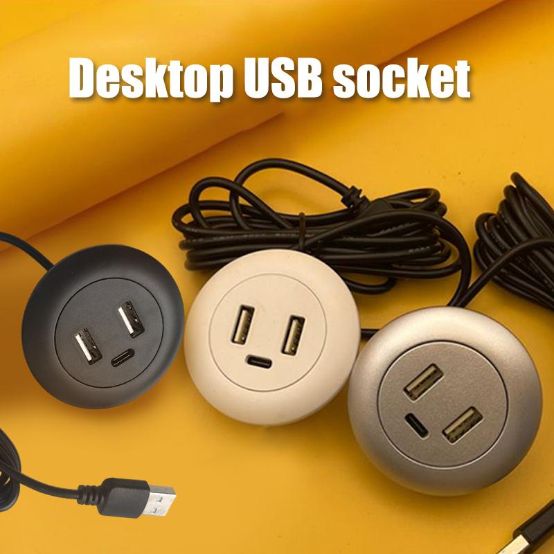 Встроенное настольное зарядное устройство USB Type-C, мебельная розетка для дивана, многофункциональный скрытый разъем для кабеля быстрой зарядки