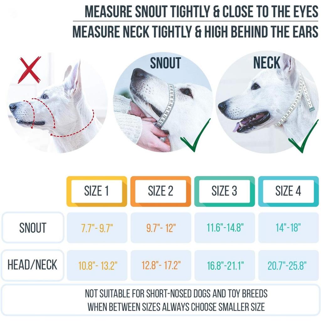 Недоуздок для собаки с ремнем безопасности - предотвращает сильное натяжение поводка - мягкий ошейник для собак малых, средних и больших размеров