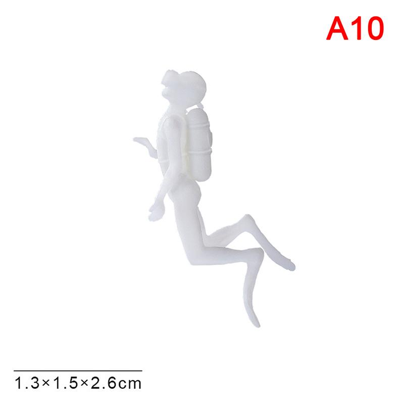 Unpainted Mini Ocean Diver Figurine - Underwater Decoration for Fish Tanks/Models