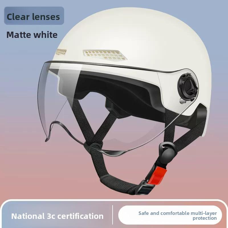 Electric Car Helmet Men and Women Summer Sun Protection Helmet Lightweight Half Helmet Battery Car Sunshade