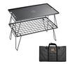 CAMPING MOON Field Rack Ground Rack Folding Rack Made of Black Plated Steel with Storage Bag Main Unit 2 Top Plate T-230 Pieces/Aluminum T-230-2TM