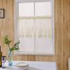 Window Curtain Short Kitchen Valance Drape Polyester Lace Flower Pattern Balcony Curtain for Home