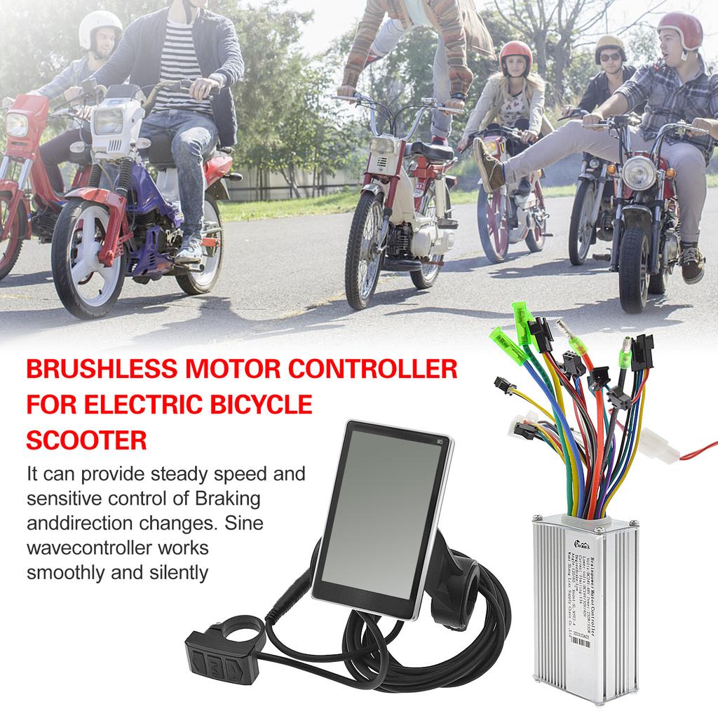 Контроллер двигателя электросамоката из алюминиевого сплава Интеллектуальный контроллер бесщеточного двигателя + ЖК-дисплей электросамоката