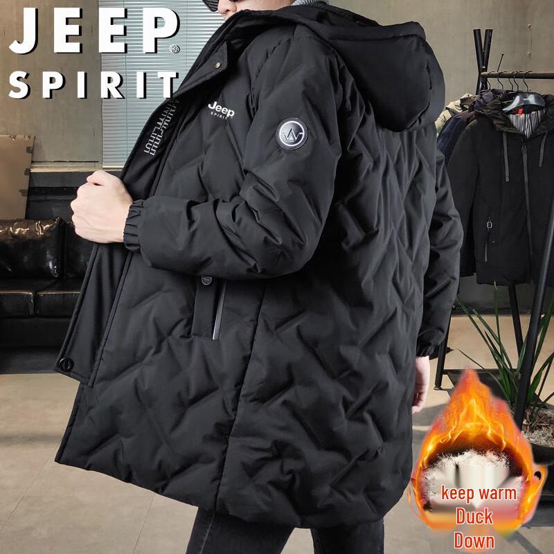 Мужская утепленная куртка-пуховик средней длины с капюшоном JEEP SPIRIT