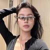 Women Men Sports Sunglasses Fashion Semi Rimless Sun Glasses New One Piece Windproof Eyeglasses