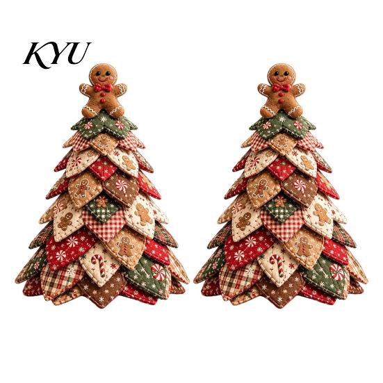 Festive DIY Projects for Holidays Quilted Fabric Christmas Tree Craft Kit, Vintage Patchwork Sewing Set Kits Adults Tabletop Decor, Handmade
