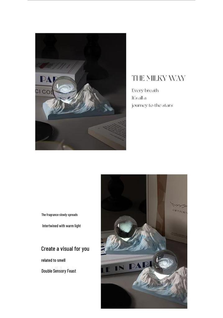 Galaxy Aroma Gradient Blue Diffuser Stone Ornament Night Light - Gift Box for Boys and Girls' Birthday or Graduation
