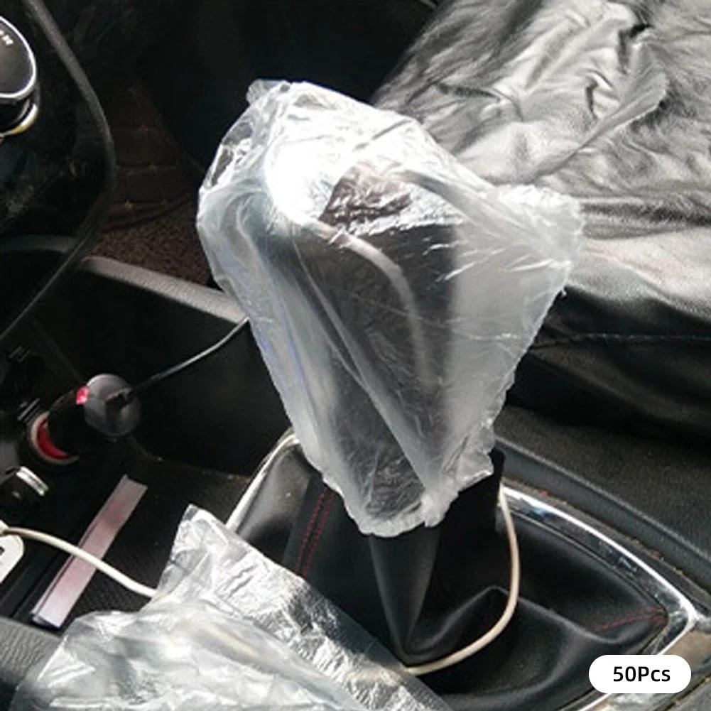 50 шт. одноразовые чехлы для автомобильных сидений из пластика, противообрастающие, водонепроницаемые, пылезащитные чехлы для подушек сидений, принадлежности для салона автомобиля