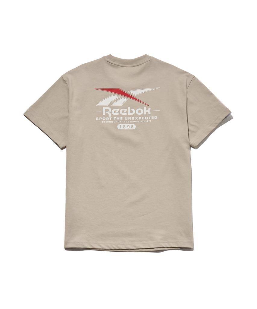 REEBOK Big Vector Slogan T-Shirt - Beige