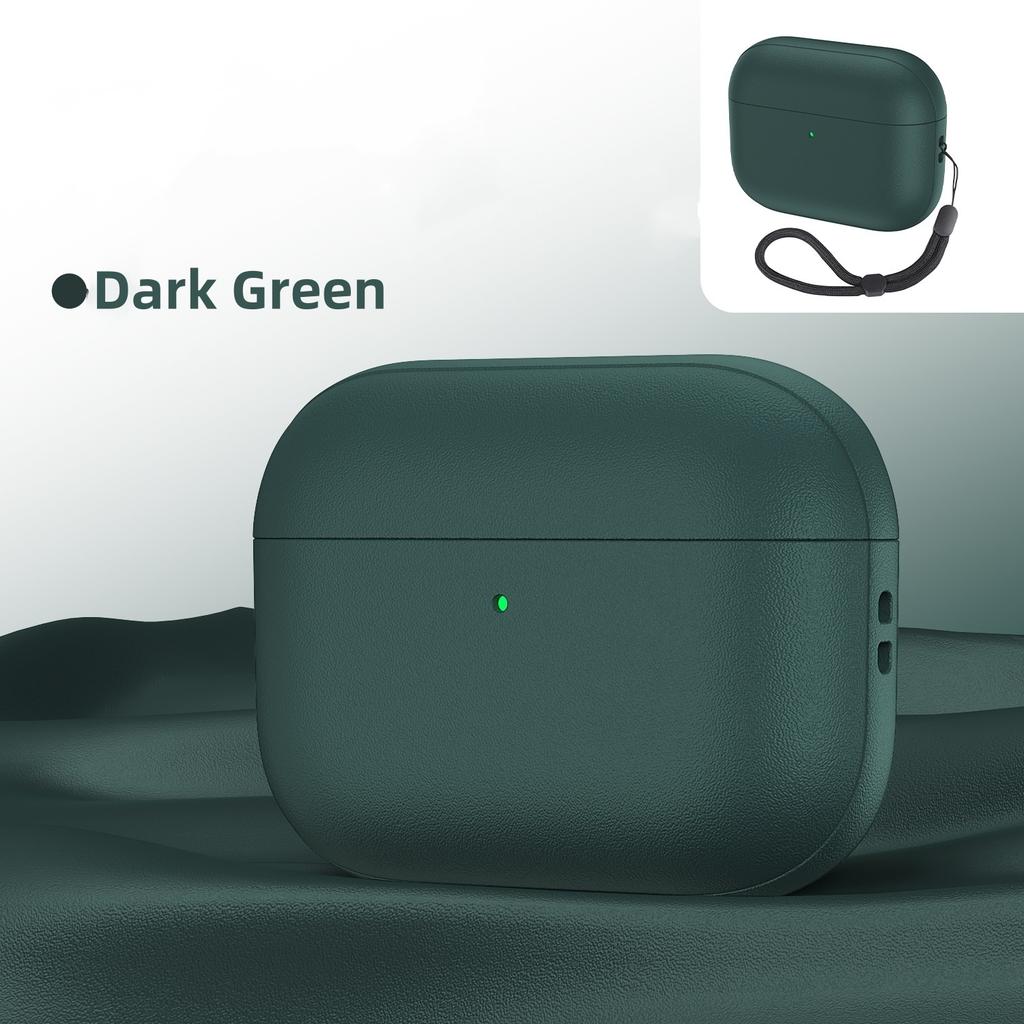 Для AirPods Pro 3 Чехол Текстура кожи Полная защита корпуса Для Airpods Pro 3-го поколения Чехол-накладка со шнурком и набором для чистки