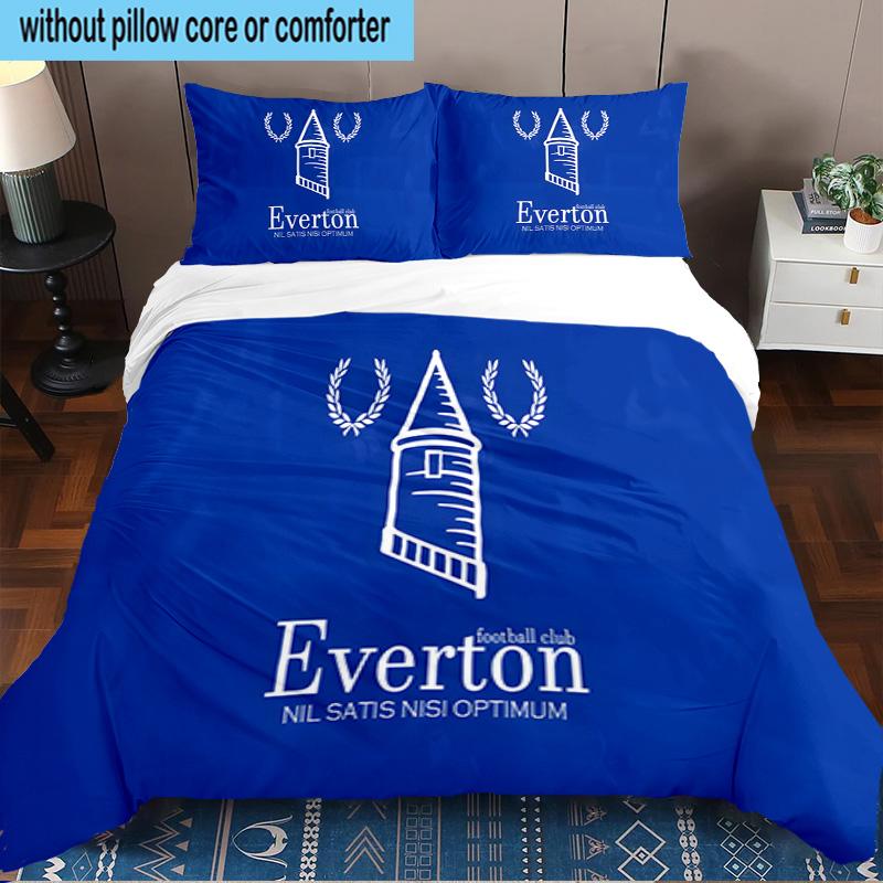 Football Club Everton 3PCS Bedding set,Ideal for1pc Duvet Cover And 2pcs Pillowcases Perfect for Christmas gift,Ideal for Bedroom, Dormitory
