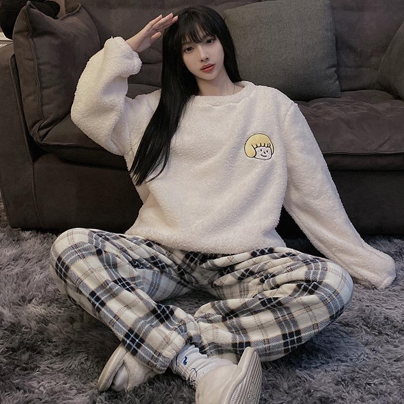 Пижама для пар из кораллового флиса осень/зима 2021 года — уютная домашняя одежда из бархата для мужчин и женщин