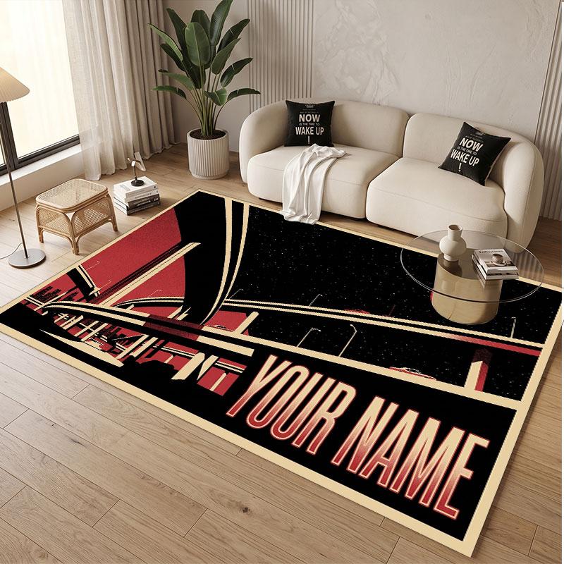 Custom Name Crystal Velvet Rug,Arctic Monkeys Comfortable Anti Slip Floor Mat For Room Decoration