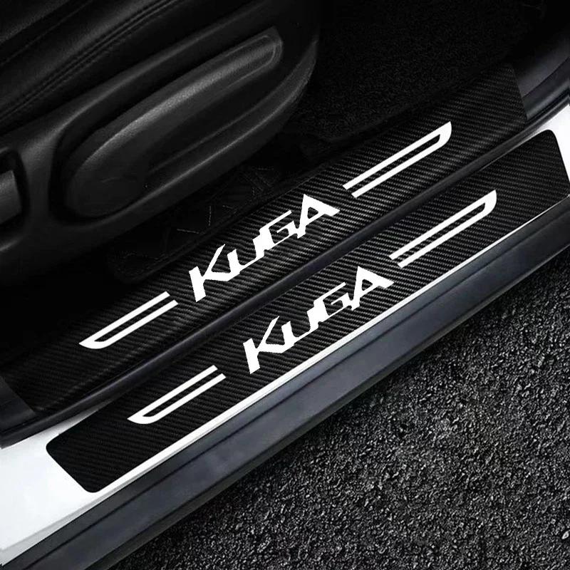 EUEX2 Car Door Sill Threshold Scuff Plate Anti Scratch Trunk Bumper Guard Decals for Ford KUGA Figo Fiesta Edge Explorer MK1 MK2 MK3