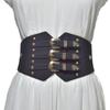 Women's Retro Faux Leather Belt with Rivet Pin Buckle - Versatile Wide Waistband Accessory