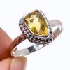 Natural Citrine Gemstone Handmade 925 Solid Sterling Silver Gift Ring S.9 C8h73