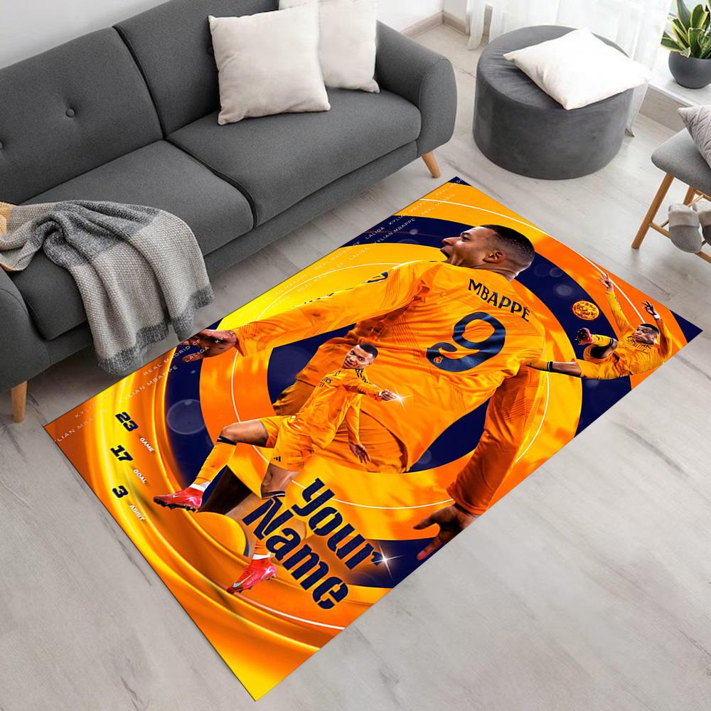 Mbappé Customize Text Floor Rug Office Rug Suitable for Study room Bedrooms Hallway Decorate room Anti-slip Rug Decorate Offices