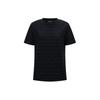 Emporio Armani Однотонная футболка с круглым вырезом, логотипом, ажурной отделкой и короткими рукавами для женщин, топ, темно-синий, 3D2T7Q-2JMAZ-0927