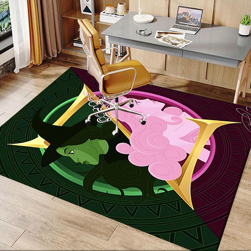 Wicked Queen Pattern Polyester Office Carpet Chair Mats, Home Decor Dormitory Floor Protector with Anti-Skid Backing, Large Area Coverage,Ch