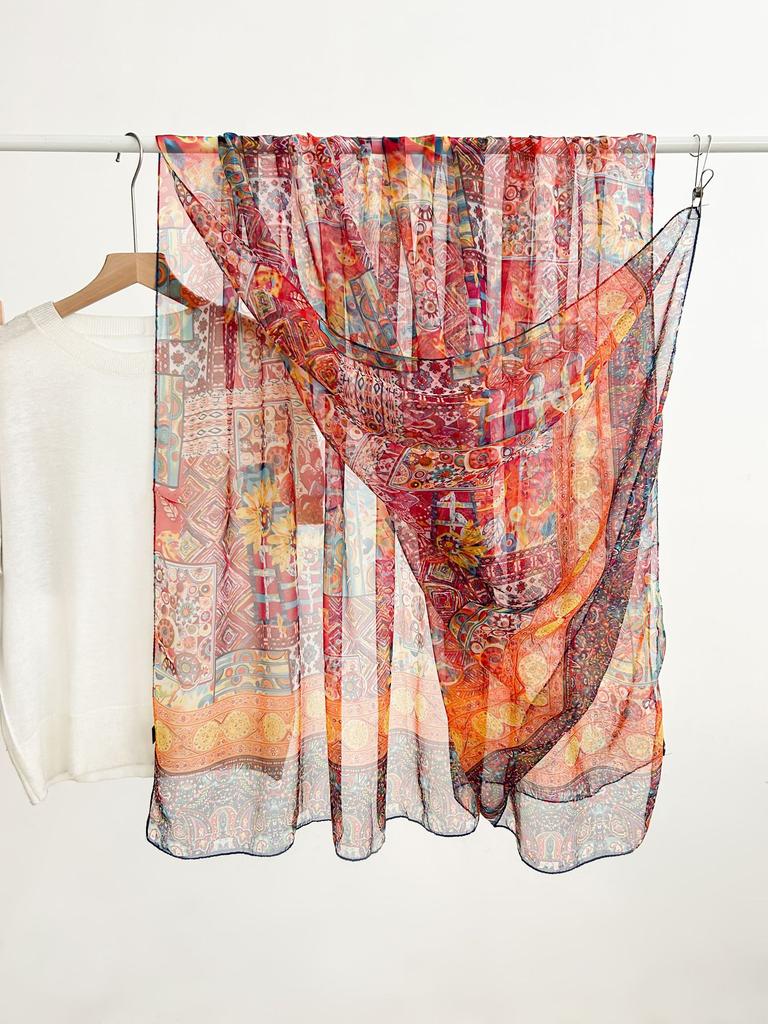 180*135cm Summer Chiffon Silk Scarf Women Outdoor Sunscreen Shawl Soft Bandanna Fashion Luxury Brand Shawl Head Long Hijab Wrap