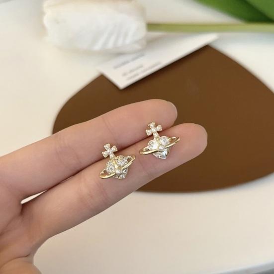 1 пара сережек изысканного дизайна, элегантные и уникальные стильные асимметричные серьги с планетой из искусственного жемчуга