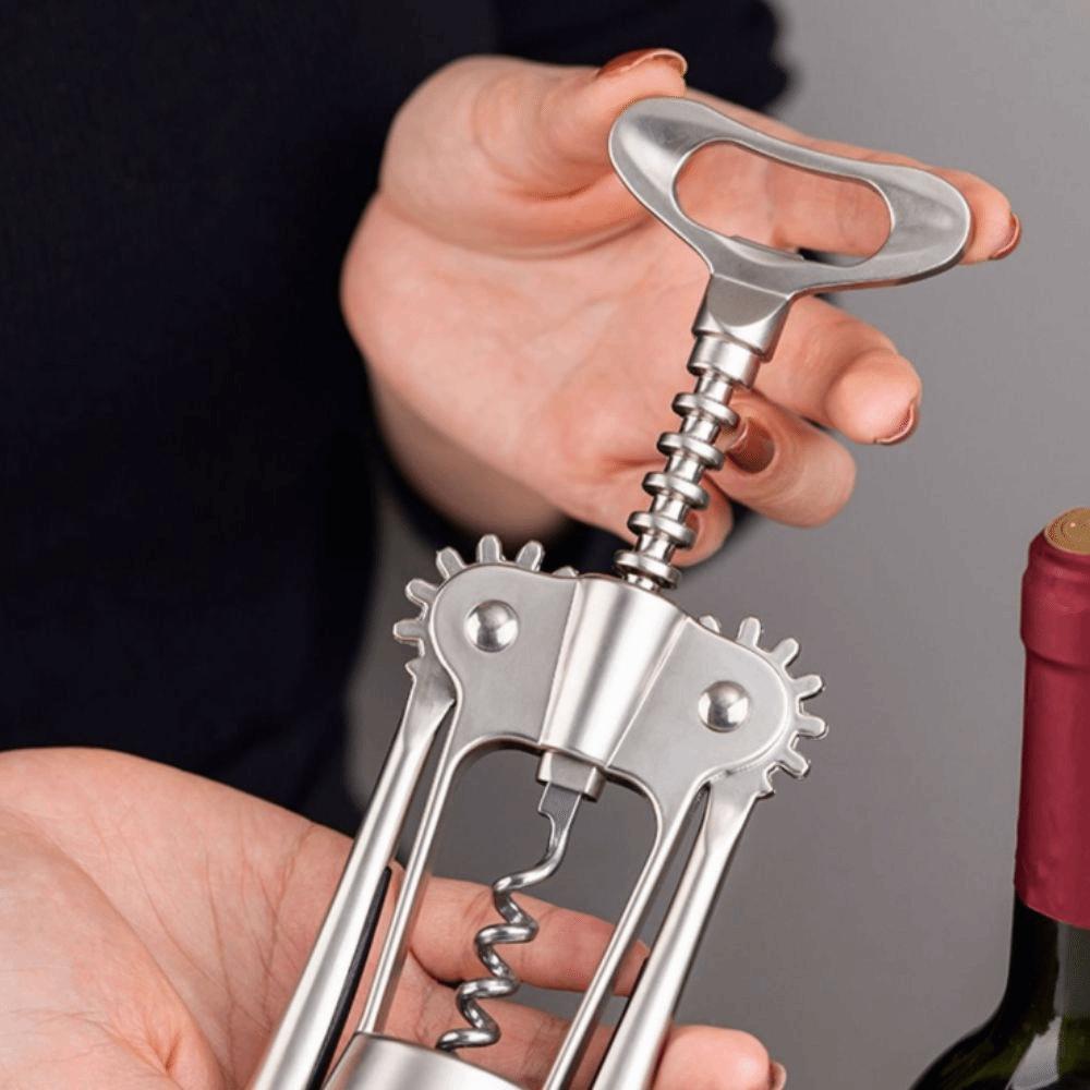Zinc Alloy Wine Corkscrew Wing Design Labor-saving Spiral Bottle Opener Professional High Hardness Wine Cork Remover Household