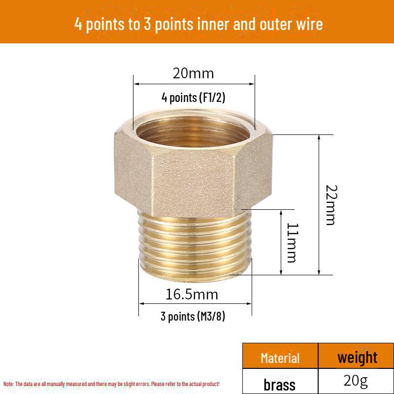 Медный переходник 2346 1/4" для внутренних/внешних соединений проводов - принадлежности для водопроводных/газопроводных труб
