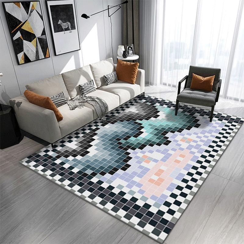 Europe Style Geometry Stripe Carpet Living Room Sofa Bedroom Bedside Study Kitchen Entrance Door Rug Non-slip Modern Decor Mat