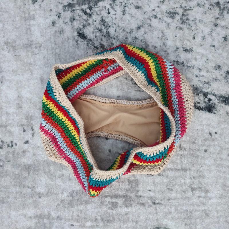 Вязаный крючком полосатый купальник ручной работы в европейском и американском стиле