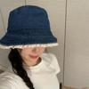 Солнцезащитная кружевная шляпа-панама с широкими полями, милая джинсовая шляпа-ведро для женщин