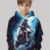 3D Printed Extreme Motorcycle Pattern Hooded Sweatshirt Children's Clothing, Perfect Gift