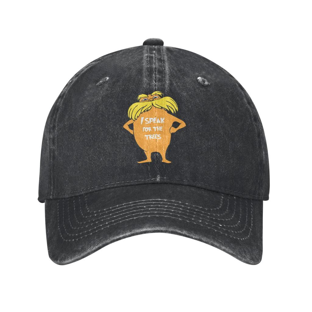 Lorax I Speak for the Trees So Cute Washed Denim Cap Casual Baseball Caps Adjustable Hat Summer Unisex Baseball Hats