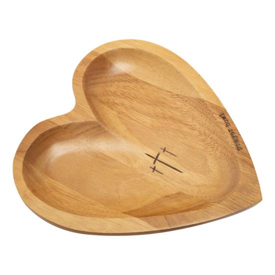 Деревянная молитвенная чаша Yousheng в форме сердца с картой, деревянная чаша ручной работы из теста для молитв и размышлений